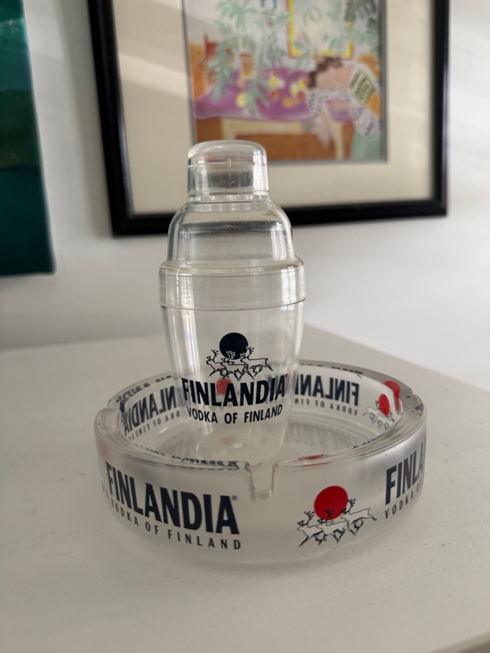 Finlandia Vodka Advertising Promotional Vintage Ashtray and Cocktail Shaker - Picture 9 of 9